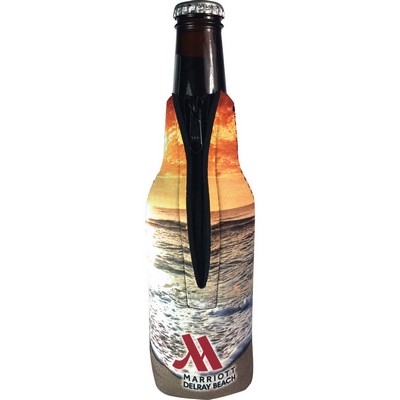 Full Color Neoprene Bottle Cooler with Zipper