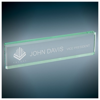 Jade Green Glass Desk Wedge (8" x 2")