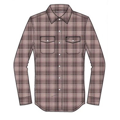 Ariat® Peppercorn Pink Plaid Rebar Flannel Long Sleeve Durastretch™ Work Shirt