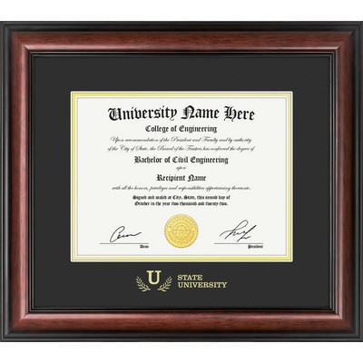 Carlton 8.5x11 Diploma / Certificate Frame (Mahogany/Black) 16"x18"
