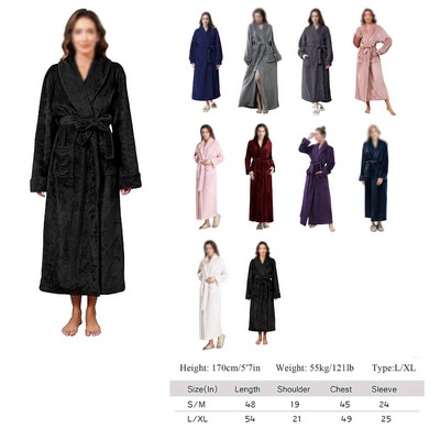 Women's Fleece Warm Bathrobes