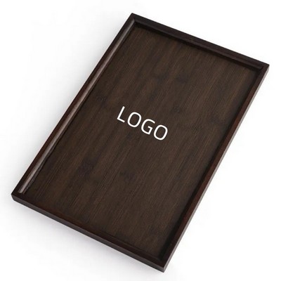 14" x 10" Walnut Colored Rectangular Wooden Counter Tray