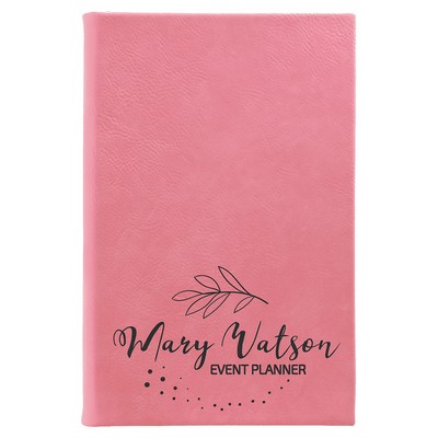 5.25" x 8.25" Pink Leatherette Sketch Book w/Unlined Notepad