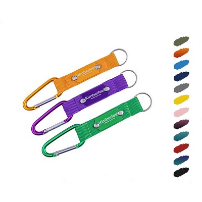 Custom Carabiner with Keyring and Strap w/Metal Plate