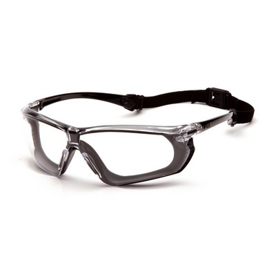 Crossovr Safety Glasses, Black/Gray or Gray/Lime Frame with Clear Anti-Fog Lens
