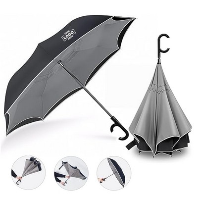 Double Layer Automatic Inverted C-handle Umbrella(Free Shipping)