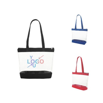 Transparent Zip Tote Bag