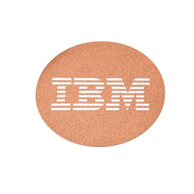 EcoTrack™ Round Cork Mouse Pad – Screen Printed