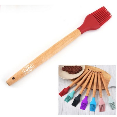 Wooden Handle Silicone Brush BBQ Brush