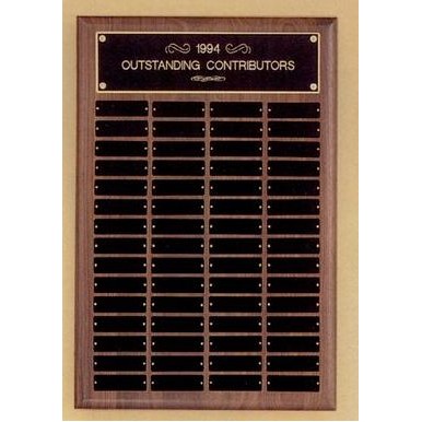 Perpetual Series Walnut Plaque w/ 48 Individual Plates (16"x24")