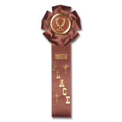11½" Ninth Place Stock Rosette w/Trophy Cup Medallion