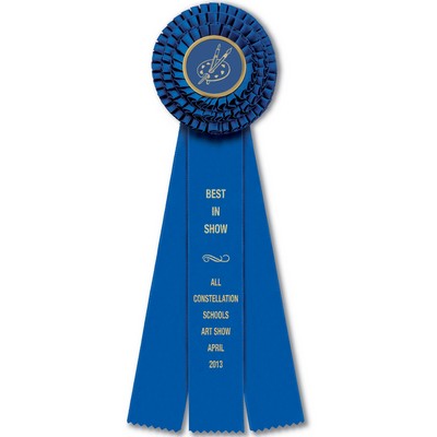 12" Dover Three Streamer Rosette