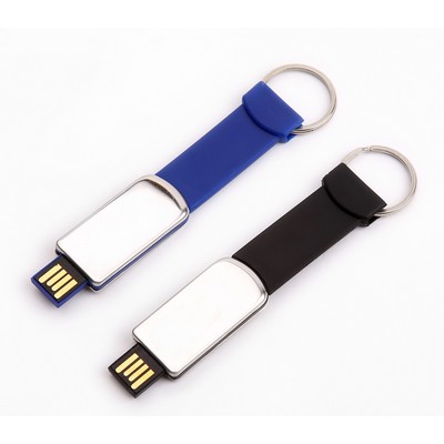 256 MB 64 GB Keyring Strap W/ Retractable USB Flash Drive