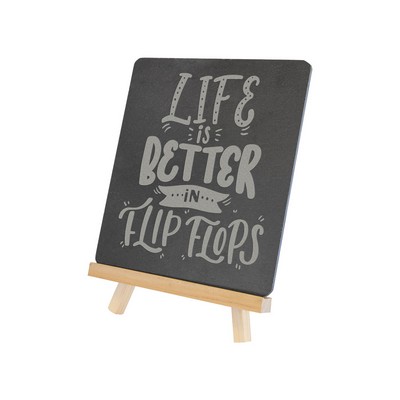 6¾" x 7¾" Wood/Slate Easel
