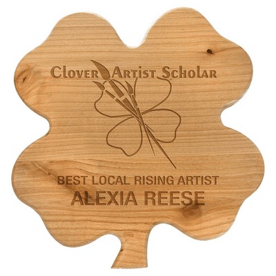 9.75" x 10.25" Alder Clover Plaque