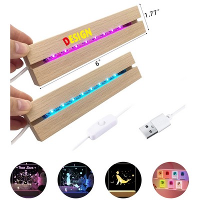 Rectangle Wood Display Pedestal Led Light Base