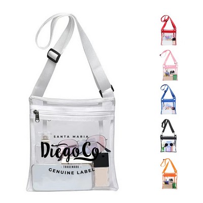 Clear Waterproof Crossbody Bag with Inner Pocket