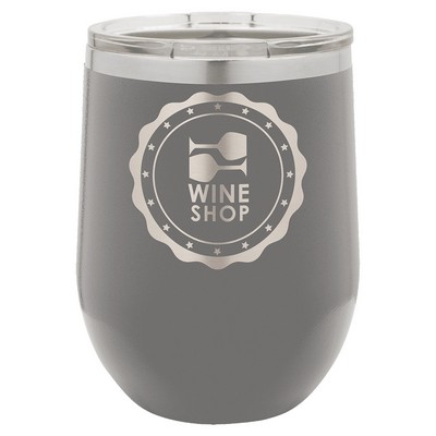 Polar Camel 12 oz. Dark Gray Stemless Wine Tumbler