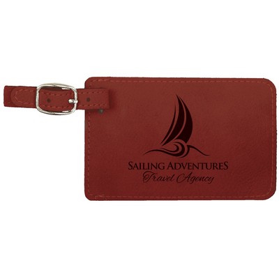 4.25" x 2.75" Rose Leatherette Luggage Tag