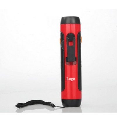 3 In 1 Manual Flashlight W/ Radio And Power Bank