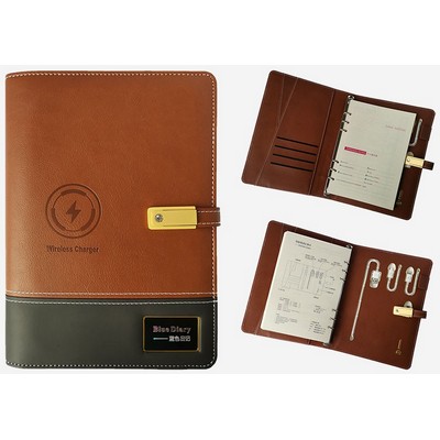 A5 Wireless Charger Notebook Powerbank 8000mA with 16GB USB Flash Drive