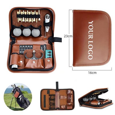 PU Leather Carrying Golf Club Gadgets Kits Case Bag
