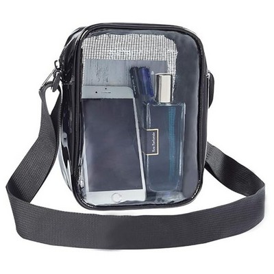LumiClear High-Gloss PU Leather Shoulder Bag