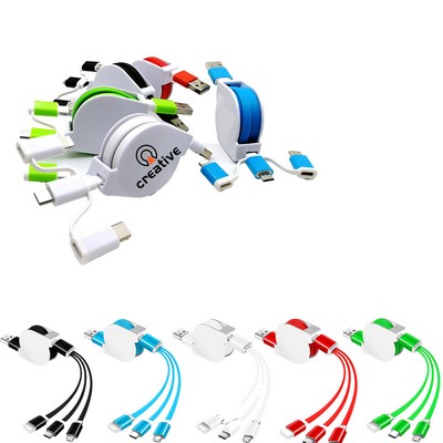 Retractable 3-in-1 Charging Cable