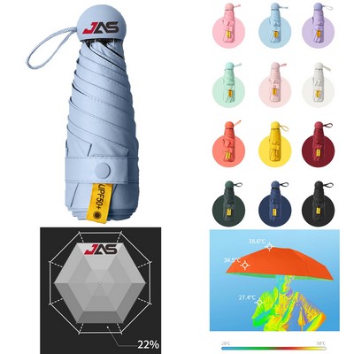 Retro Chic Portable Sun & Rain Umbrella - UPF 50+ Windproof Travel Essential