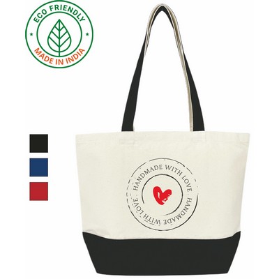 Urban Eco Friendly Canvas Tote Bag w/Black Trim