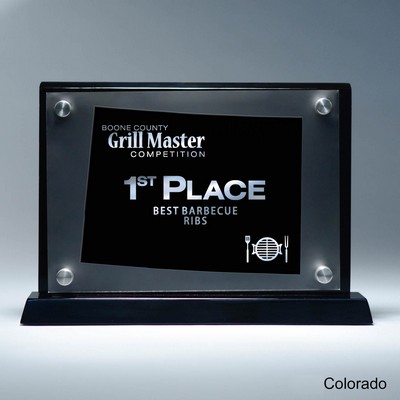 Frosted Lucite CO State Cutout on Risers Award