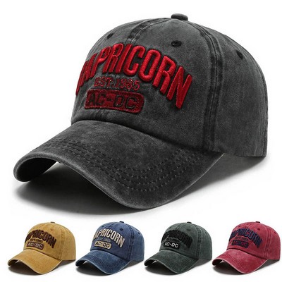 Vintage embroidery washed baseball cap