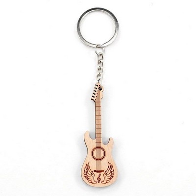 Guitar Wood Keychain