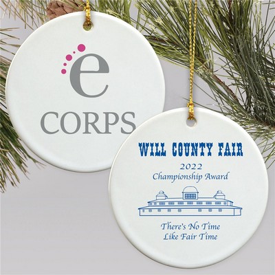 Personalized Large Corporate Logo Round Ornament