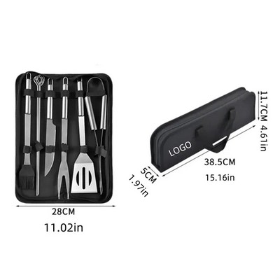 9 Pieces Stainless Steel Grill Kit with Case
