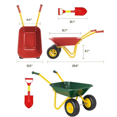 Kids Wheelbarrow Garden Cart Set