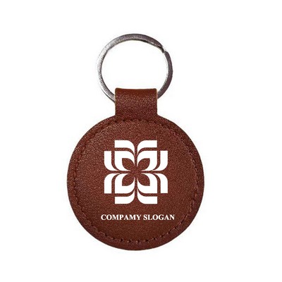 Round Leather Keychain