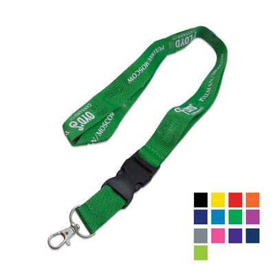 Custom 1" Polyester Lanyard w/ Lobster Claw & Buckle Release