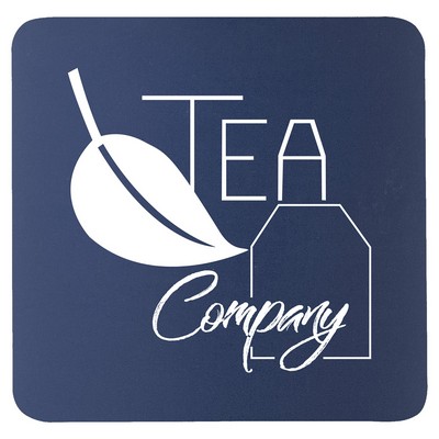 3.75" x 3.75" Square Navy Blue/White Silicone Coaster