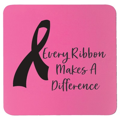 3.75" x 3.75" Square Pink/Black Silicone Coaster