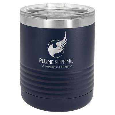 Polar Camel 10 oz. Navy Blue Ringneck Tumbler w/Clear Lid
