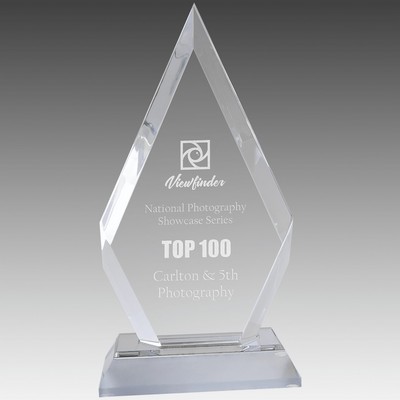 8" Silver Frosted Base Diamond Impress Acrylic
