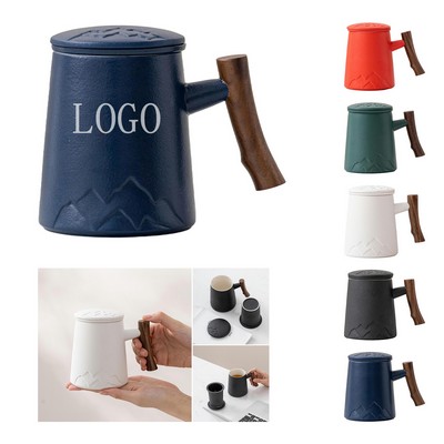 Ceramic Tea Mug with Infuser & Lid 15oz