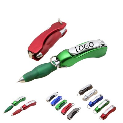 Ballpoint Pen with Multi-Tool Nail Clipper