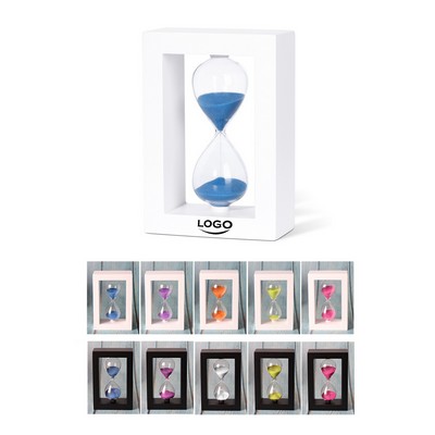 Wooden Frame 30 Minute Hourglass Timer.