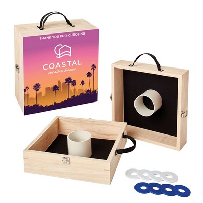 Washer Toss Game Single-Sided, 4 Royal & 4 White Washers