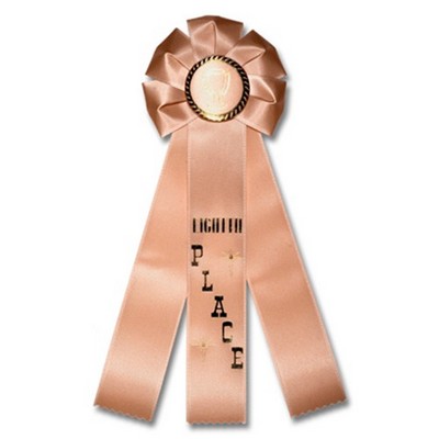 14" Eighth Place Stock Rosette w/Trophy Cup Medallion