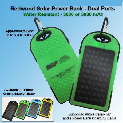 Redwood Solar Power Bank 5000 mAh - Green No Extra Tariff