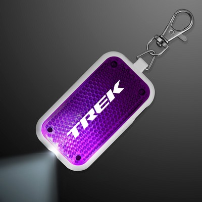Clip-On Light Purple Safety Blinkers, Keychain Flashlight - Domestic Print