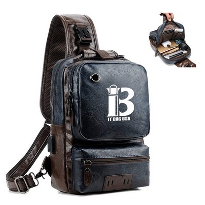 Crossbody Pu Leather Shoulder Backpack